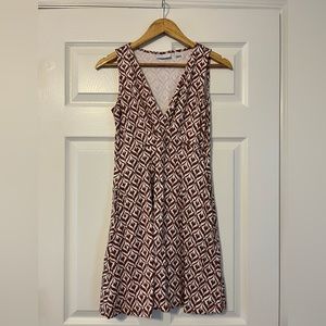 New York & Co sleeveless brown/white dress